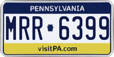 PA license plate MRR6399