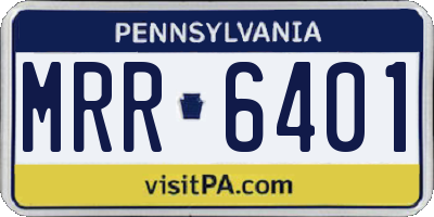 PA license plate MRR6401