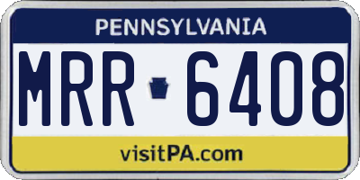 PA license plate MRR6408