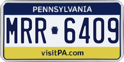 PA license plate MRR6409