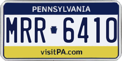 PA license plate MRR6410