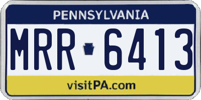 PA license plate MRR6413