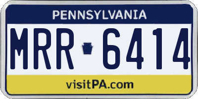 PA license plate MRR6414