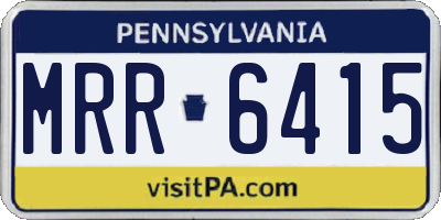 PA license plate MRR6415