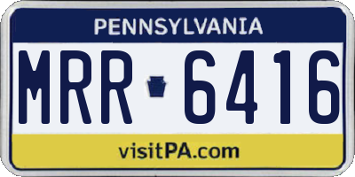 PA license plate MRR6416