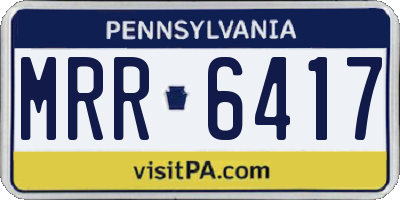 PA license plate MRR6417