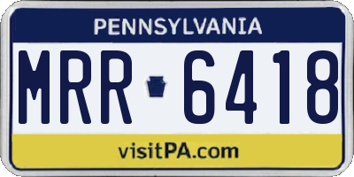 PA license plate MRR6418