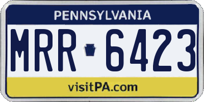 PA license plate MRR6423