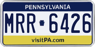 PA license plate MRR6426