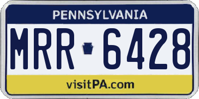 PA license plate MRR6428
