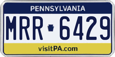 PA license plate MRR6429