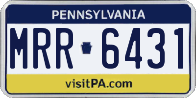 PA license plate MRR6431