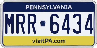 PA license plate MRR6434