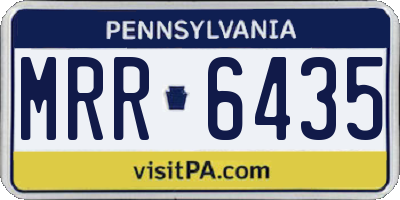 PA license plate MRR6435