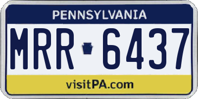 PA license plate MRR6437