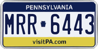 PA license plate MRR6443