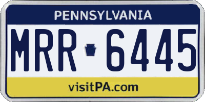 PA license plate MRR6445