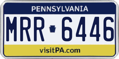PA license plate MRR6446