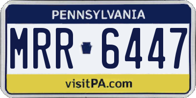 PA license plate MRR6447
