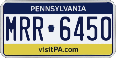 PA license plate MRR6450