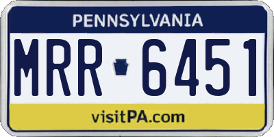 PA license plate MRR6451