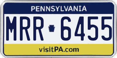 PA license plate MRR6455