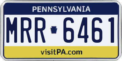 PA license plate MRR6461