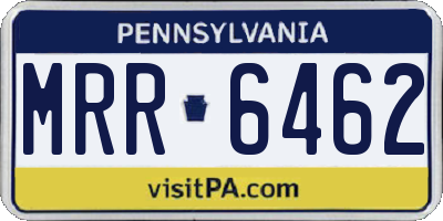 PA license plate MRR6462