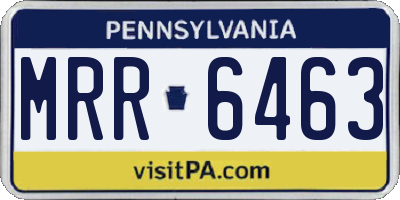 PA license plate MRR6463