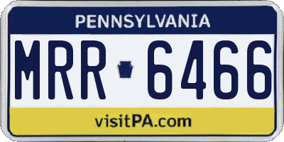 PA license plate MRR6466