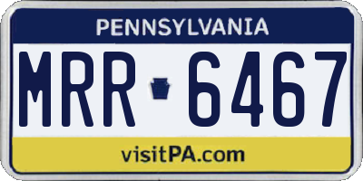 PA license plate MRR6467