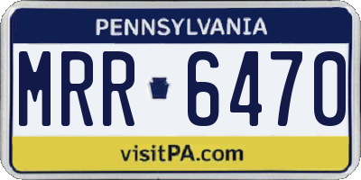 PA license plate MRR6470