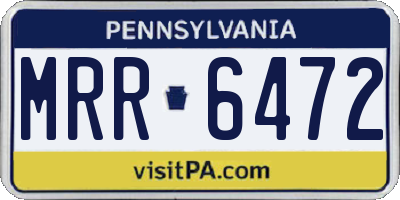PA license plate MRR6472