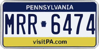 PA license plate MRR6474