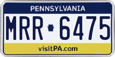 PA license plate MRR6475