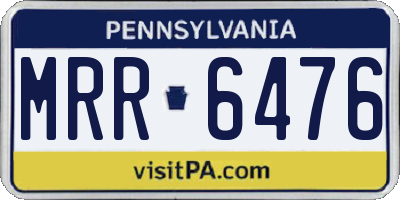 PA license plate MRR6476