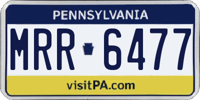 PA license plate MRR6477