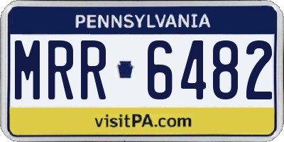 PA license plate MRR6482
