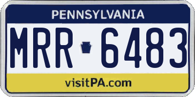 PA license plate MRR6483