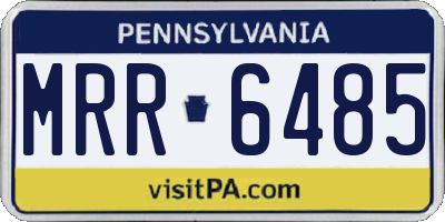 PA license plate MRR6485