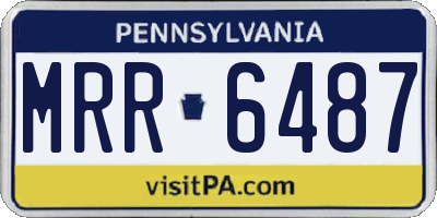 PA license plate MRR6487