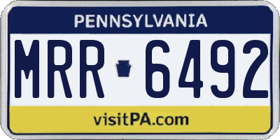 PA license plate MRR6492