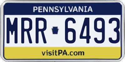 PA license plate MRR6493