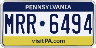 PA license plate MRR6494