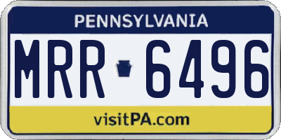 PA license plate MRR6496
