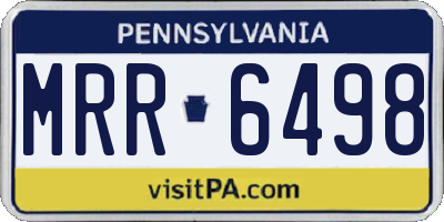PA license plate MRR6498