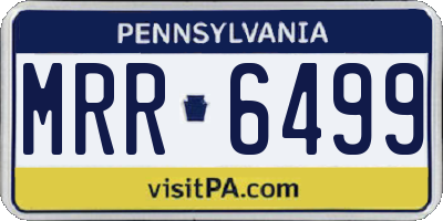 PA license plate MRR6499