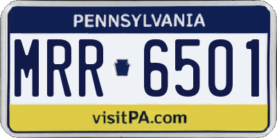PA license plate MRR6501