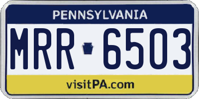 PA license plate MRR6503