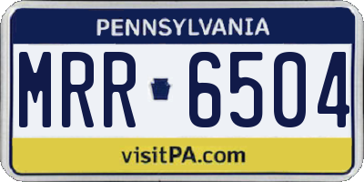 PA license plate MRR6504